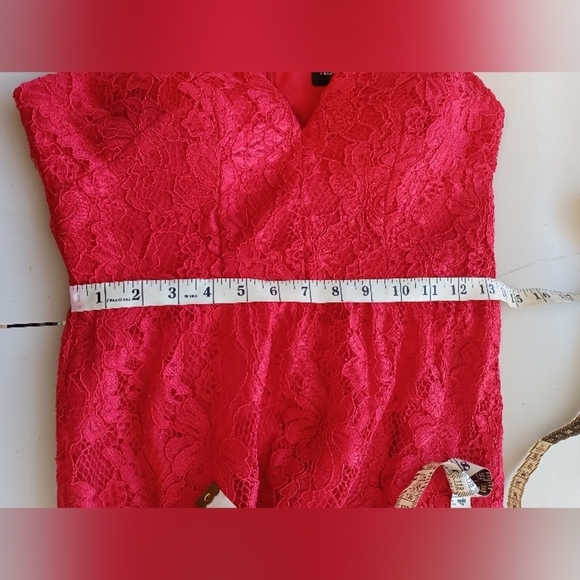 Xscape Red Lace Evening Cocktail Valentine’s Day Midi Dress - Picture 11 of 16